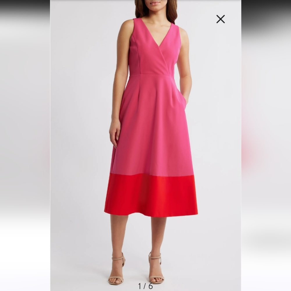 Ann Klien Colorblock A-Line Dress